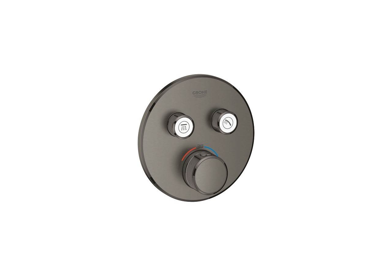 Grohtherm smartcontrol façade avec mitigeur thermostatique encastré 2 sorties Hard Graphite brossé - 29119AL0 - Grohe