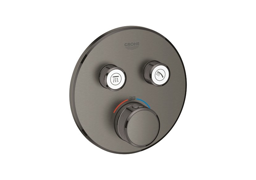 Grohtherm smartcontrol façade avec mitigeur thermostatique encastré 2 sorties Hard Graphite brossé - 29119AL0 - Grohe Grohtherm smartcontrol façade avec mitigeur thermostatique encastré 2 sorties Hard Graphite brossé - 29119AL0 - Grohe