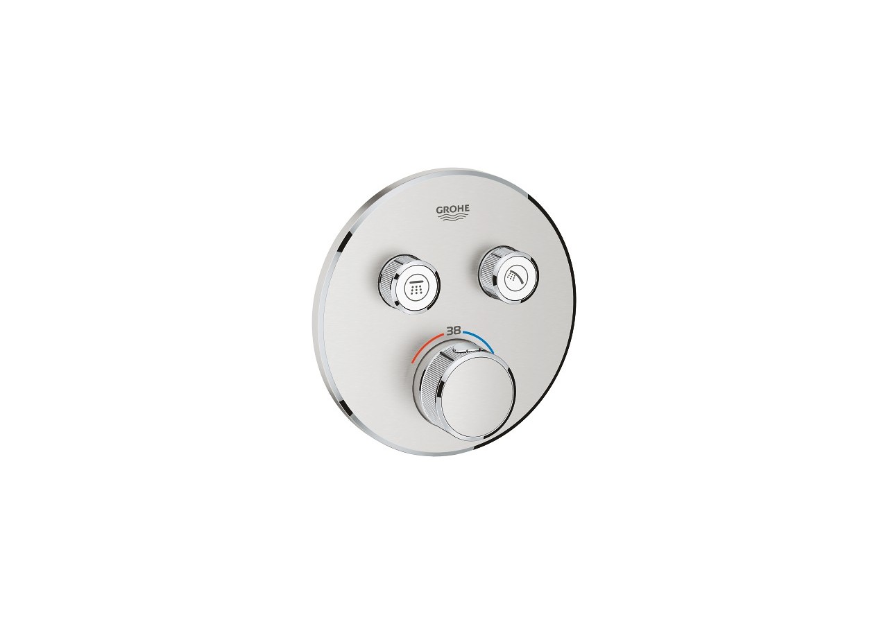 Grohtherm smartcontrol façade avec mitigeur thermostatique encastré 2 sorties Supersteel - 29119DC0 - Grohe