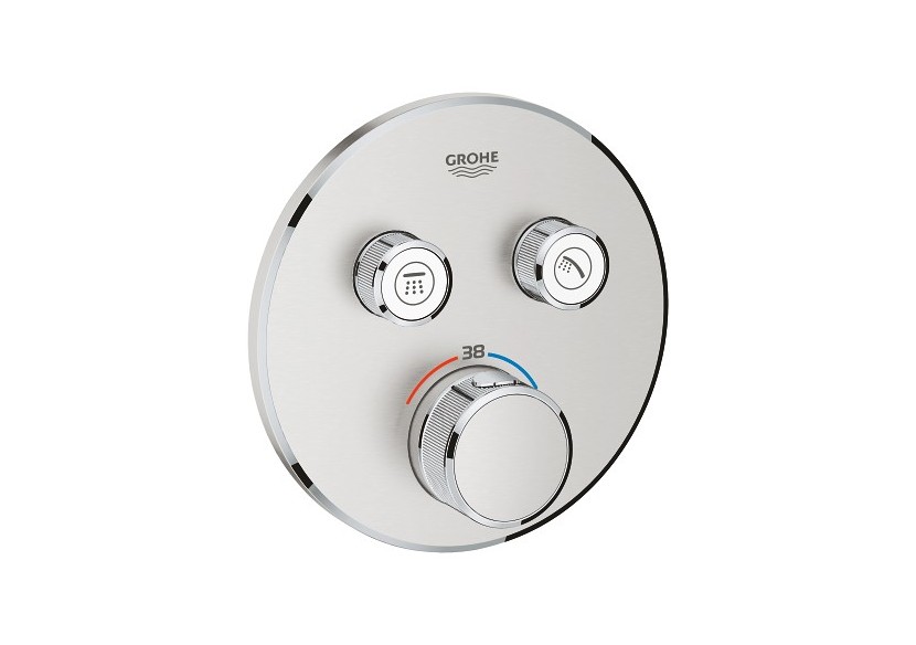 Grohtherm smartcontrol façade avec mitigeur thermostatique encastré 2 sorties Supersteel - 29119DC0 - Grohe Grohtherm smartcontrol façade avec mitigeur thermostatique encastré 2 sorties Supersteel - 29119DC0 - Grohe