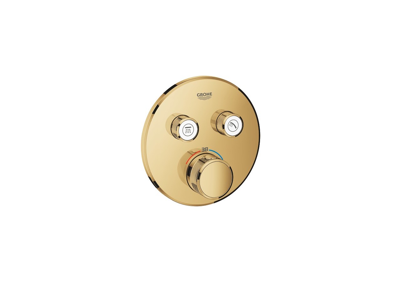 Grohtherm smartcontrol façade avec mitigeur thermostatique encastré 2 sorties Cool Sunrise - 29119GL0 - Grohe