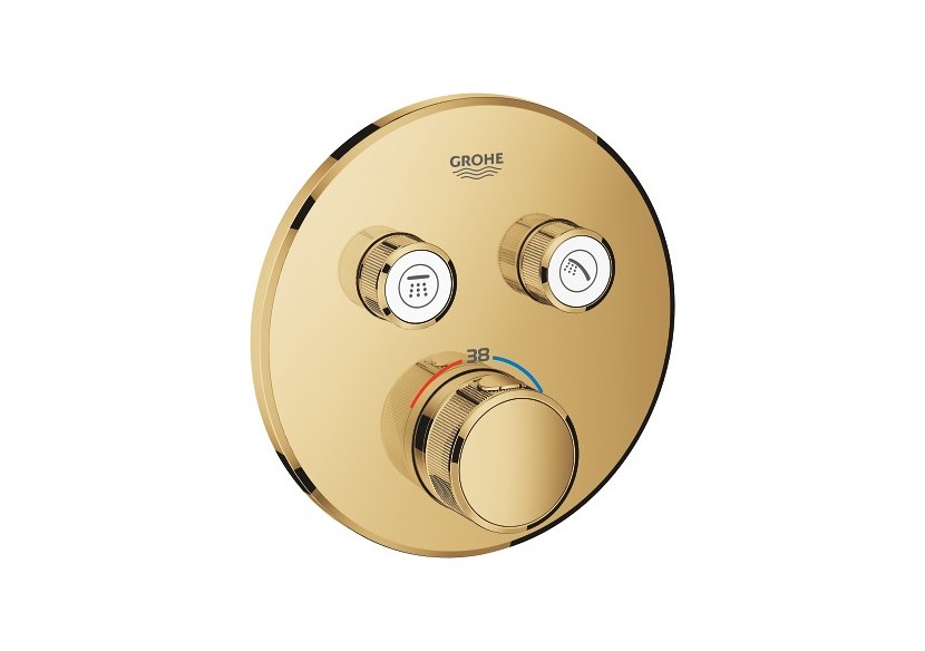 Grohtherm smartcontrol façade avec mitigeur thermostatique encastré 2 sorties Cool Sunrise - 29119GL0 - Grohe