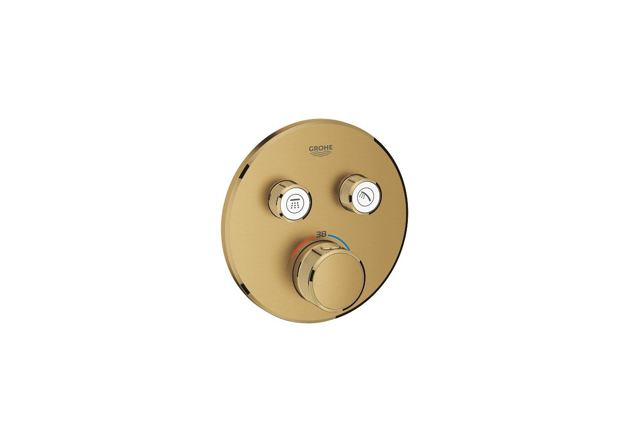Grohtherm smartcontrol façade avec mitigeur thermostatique encastré 2 sorties Cool Sunrise brossé - 29119GN0 - Grohe