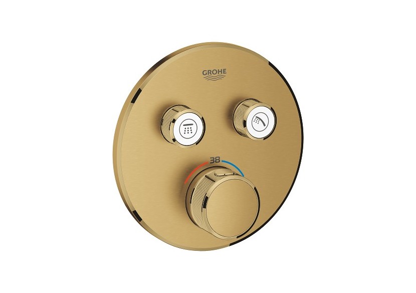 Grohtherm smartcontrol façade avec mitigeur thermostatique encastré 2 sorties Cool Sunrise brossé - 29119GN0 - Grohe