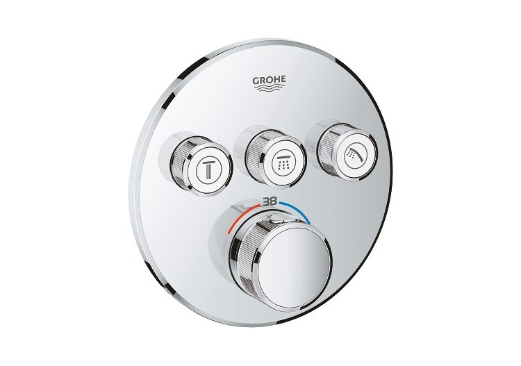 Grohtherm smartcontrol façade avec mitigeur thermostatique encastré 3 sorties Chromé - 29121000 - Grohe