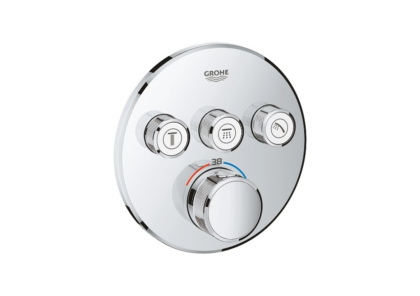 Grohtherm smartcontrol façade avec mitigeur thermostatique encastré 3 sorties Chromé - 29121000 - Grohe