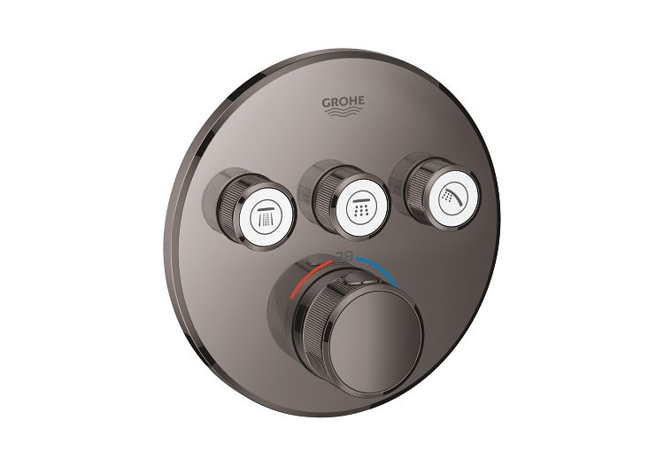 Grohtherm smartcontrol façade avec mitigeur thermostatique encastré 3 sorties Hard Graphite - 29121A00 - Grohe
