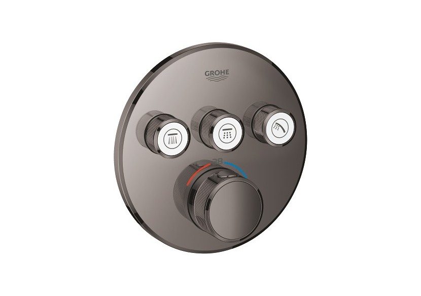 Grohtherm smartcontrol façade avec mitigeur thermostatique encastré 3 sorties Hard Graphite - 29121A00 - Grohe