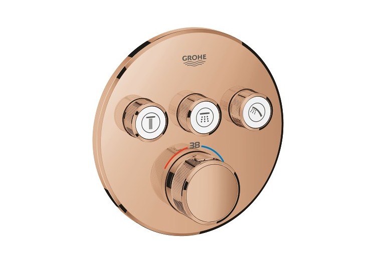 Grohtherm smartcontrol façade avec mitigeur thermostatique encastré 3 sorties Warm Sunset - 29121DA0 - Grohe