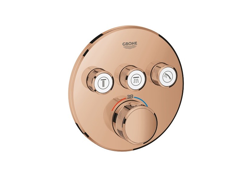 Grohtherm smartcontrol façade avec mitigeur thermostatique encastré 3 sorties Warm Sunset - 29121DA0 - Grohe Grohtherm smartcontrol façade avec mitigeur thermostatique encastré 3 sorties Warm Sunset - 29121DA0 - Grohe