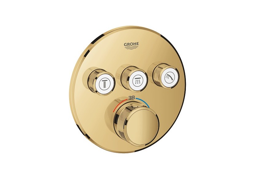 Grohtherm smartcontrol façade avec mitigeur thermostatique encastré 3 sorties Cool Sunrise - 29121GL0 - Grohe