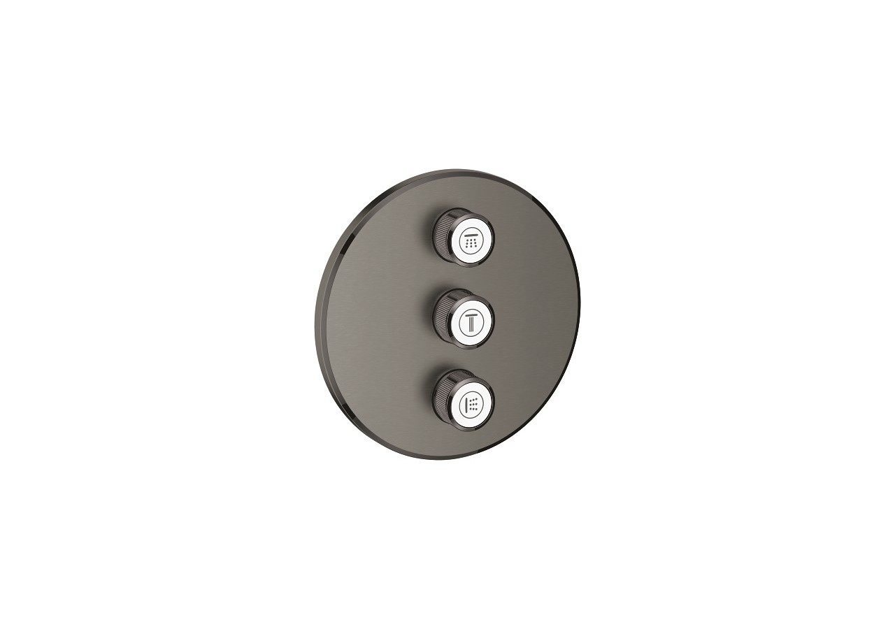 Grohtherm smartcontrol panneau de contrôle 3 sorties Hard Graphite brossé - 29122AL0 - Grohe