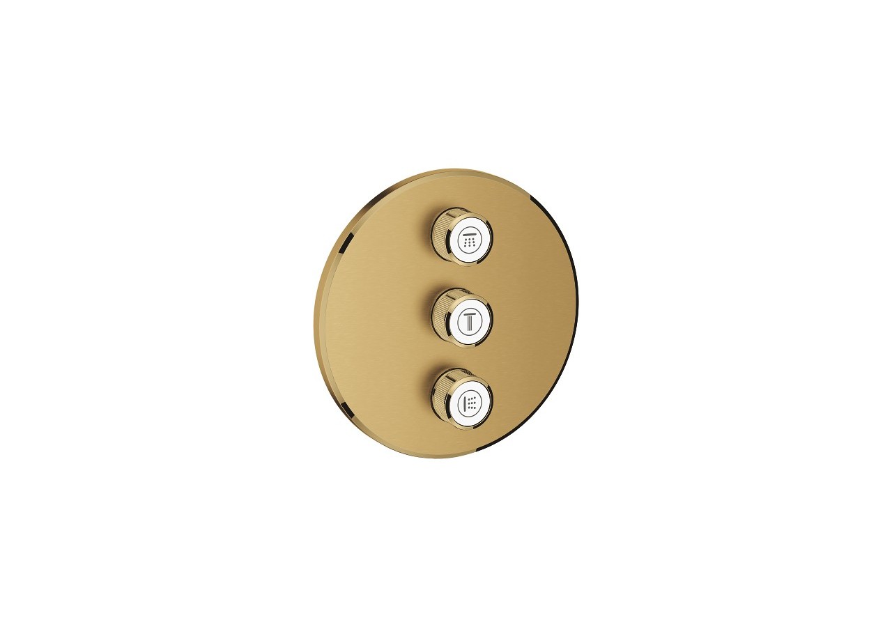 Grohtherm smartcontrol panneau de contrôle 3 sorties Cool Sunrise brossé - 29122GN0 - Grohe