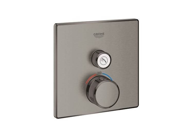 Grohtherm smartcontrol façade avec mitigeur thermostatique encastré 1 sortie Hard Graphite brossé - 29123AL0 - Grohe