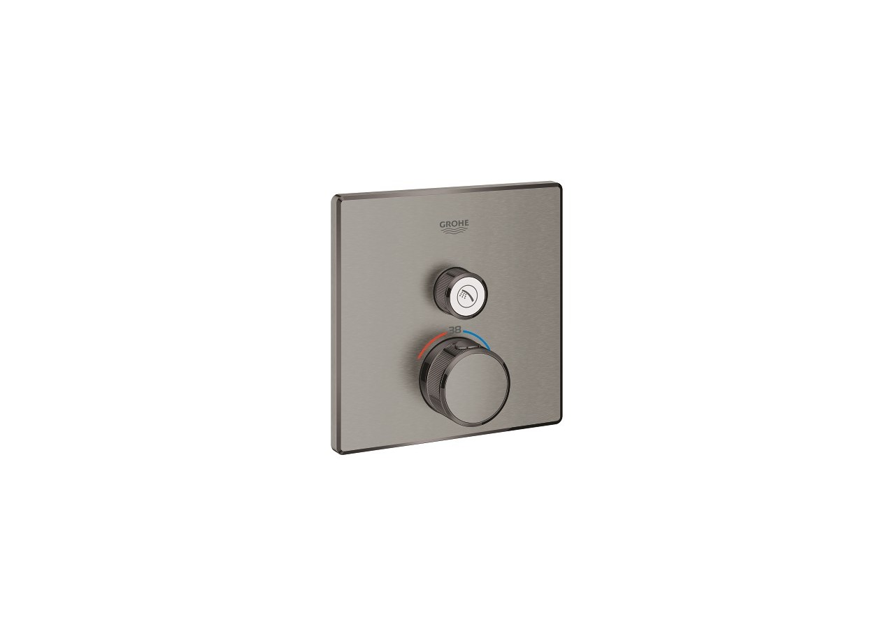 Grohtherm smartcontrol façade avec mitigeur thermostatique encastré 1 sortie Hard Graphite brossé - 29123AL0 - Grohe
