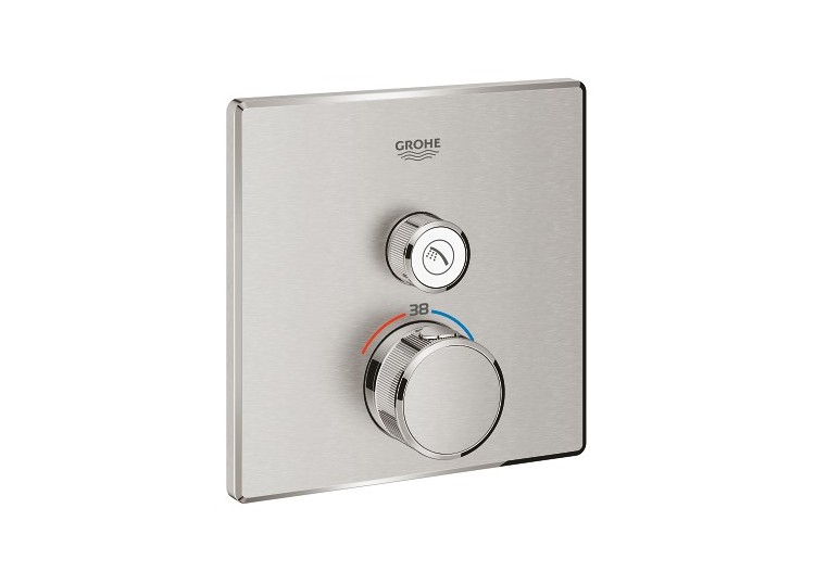 Grohtherm smartcontrol façade avec mitigeur thermostatique encastré 1 sortie Supersteel - 29123DC0 - Grohe