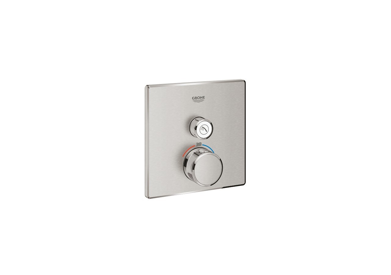 Grohtherm smartcontrol façade avec mitigeur thermostatique encastré 1 sortie Supersteel - 29123DC0 - Grohe