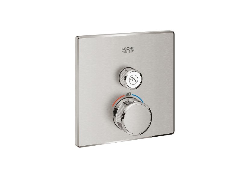 Grohtherm smartcontrol façade avec mitigeur thermostatique encastré 1 sortie Supersteel - 29123DC0 - Grohe Grohtherm smartcontrol façade avec mitigeur thermostatique encastré 1 sortie Supersteel - 29123DC0 - Grohe
