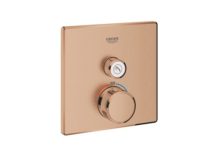 Grohtherm smartcontrol façade avec mitigeur thermostatique encastré 1 sortie Warm Sunset brossé - 29123DL0 - Grohe