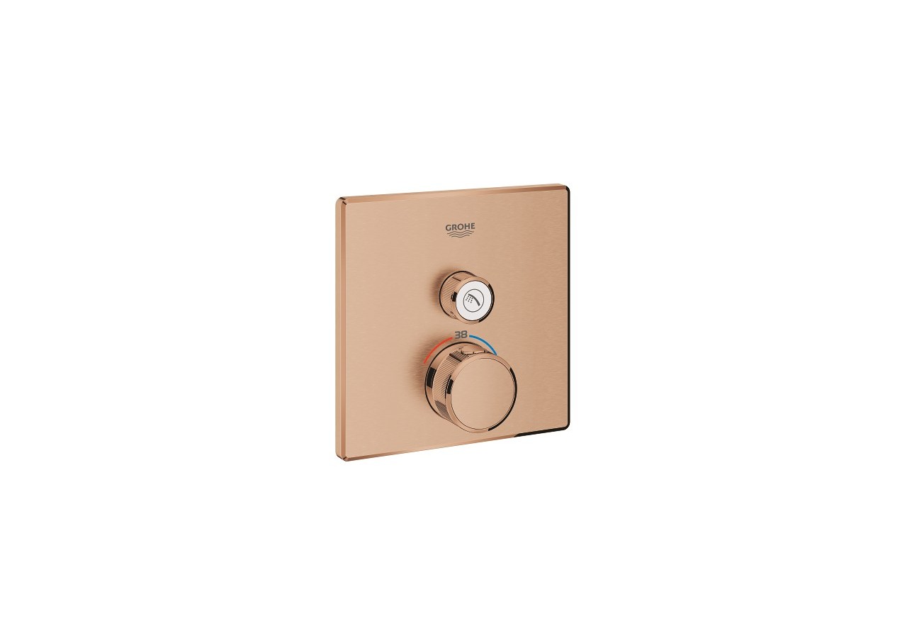 Grohtherm smartcontrol façade avec mitigeur thermostatique encastré 1 sortie Warm Sunset brossé - 29123DL0 - Grohe