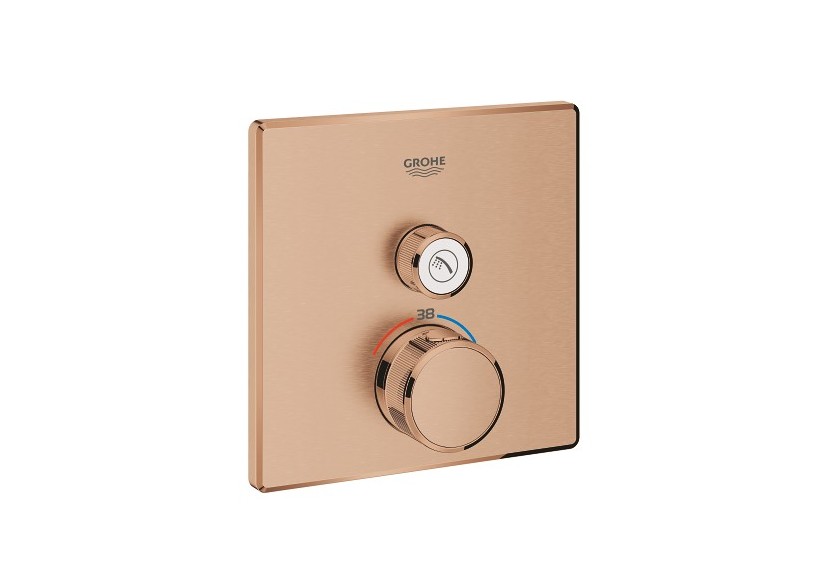 Grohtherm smartcontrol façade avec mitigeur thermostatique encastré 1 sortie Warm Sunset brossé - 29123DL0 - Grohe Grohtherm smartcontrol façade avec mitigeur thermostatique encastré 1 sortie Warm Sunset brossé - 29123DL0 - Grohe