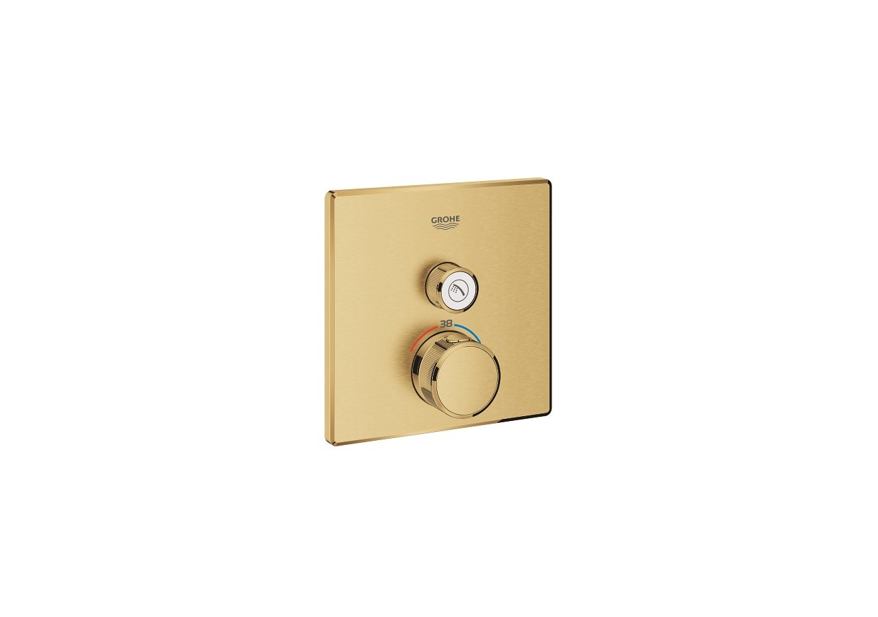 Grohtherm smartcontrol façade avec mitigeur thermostatique encastré 1 sortie Cool Sunrise brossé - 29123GN0 - Grohe