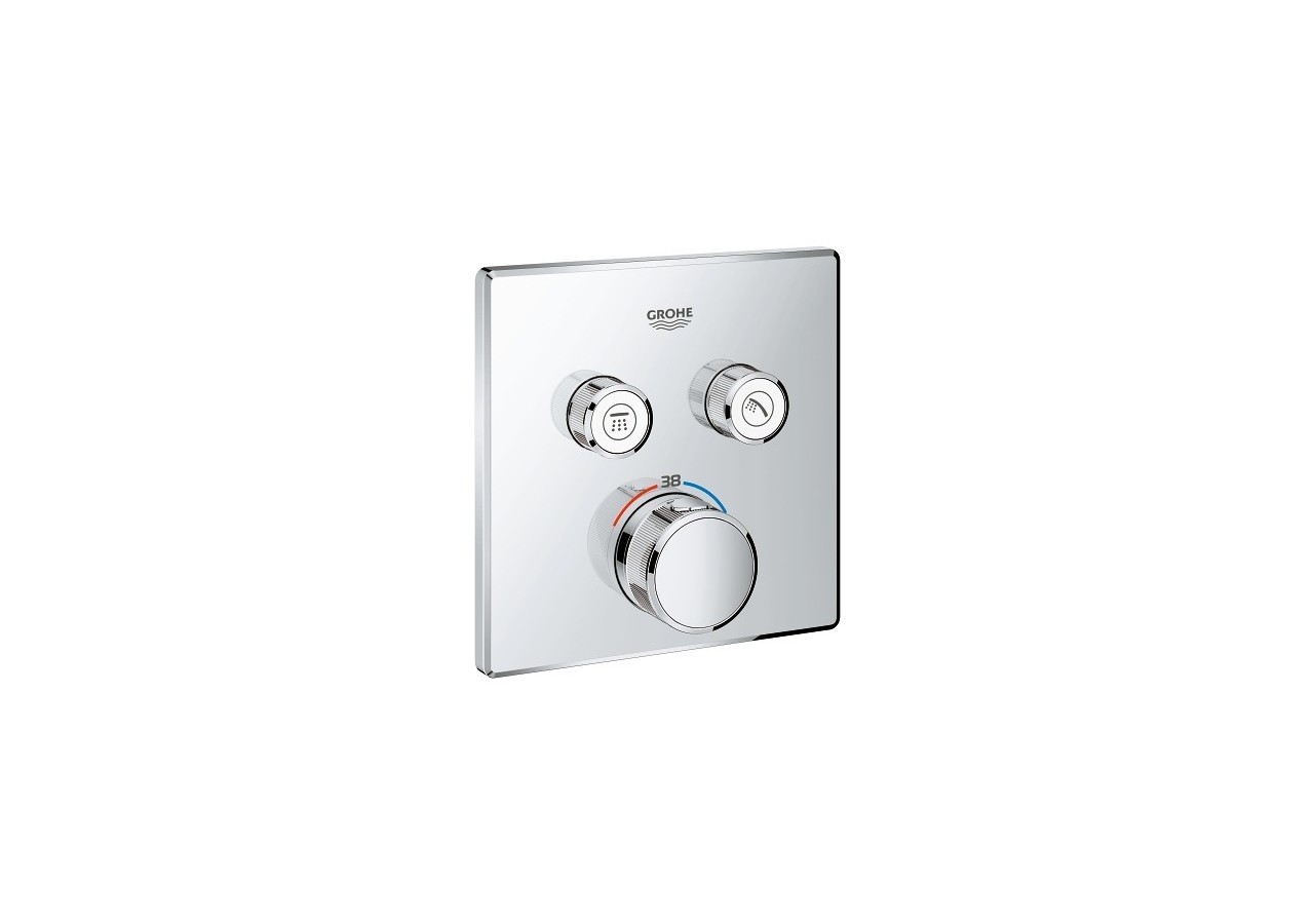 Grohtherm smartcontrol façade avec mitigeur thermostatique encastré 2 sorties Chromé - 29124000 - Grohe