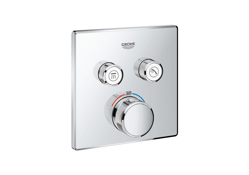 Grohtherm smartcontrol façade avec mitigeur thermostatique encastré 2 sorties Chromé - 29124000 - Grohe Grohtherm smartcontrol façade avec mitigeur thermostatique encastré 2 sorties Chromé - 29124000 - Grohe