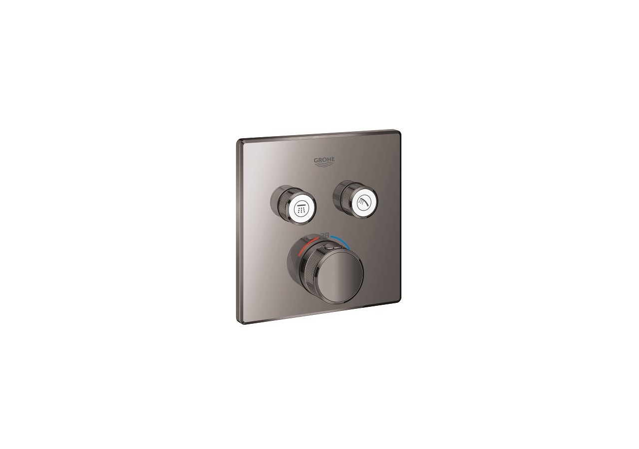 Grohtherm smartcontrol façade avec mitigeur thermostatique encastré 2 sorties Hard Graphite - 29124A00 - Grohe