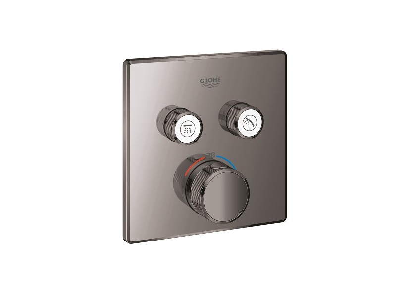 Grohtherm smartcontrol façade avec mitigeur thermostatique encastré 2 sorties Hard Graphite - 29124A00 - Grohe Grohtherm smartcontrol façade avec mitigeur thermostatique encastré 2 sorties Hard Graphite - 29124A00 - Grohe