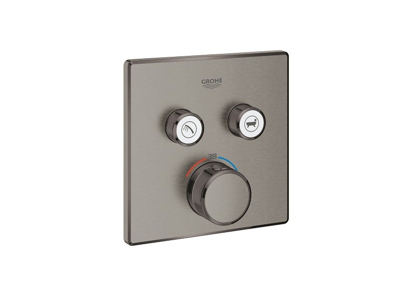 Grohtherm smartcontrol façade avec mitigeur thermostatique encastré 2 sorties Hard Graphite brossé - 29124AL0 - Grohe Grohtherm smartcontrol façade avec mitigeur thermostatique encastré 2 sorties Hard Graphite brossé - 29124AL0 - Grohe
