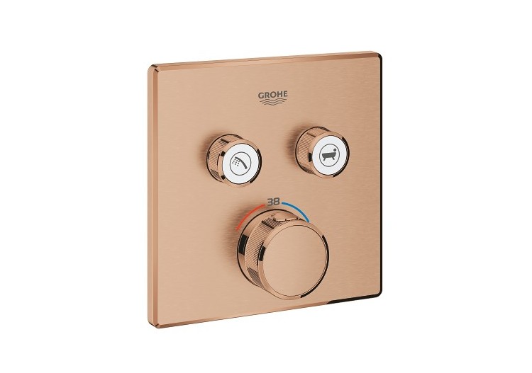 Grohtherm smartcontrol façade avec mitigeur thermostatique encastré 2 sorties Warm Sunset brossé - 29124DL0 - Grohe