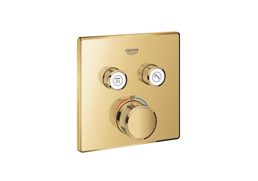 Grohtherm smartcontrol façade avec mitigeur thermostatique encastré 2 sorties Cool Sunrise - 29124GL0 - Grohe
