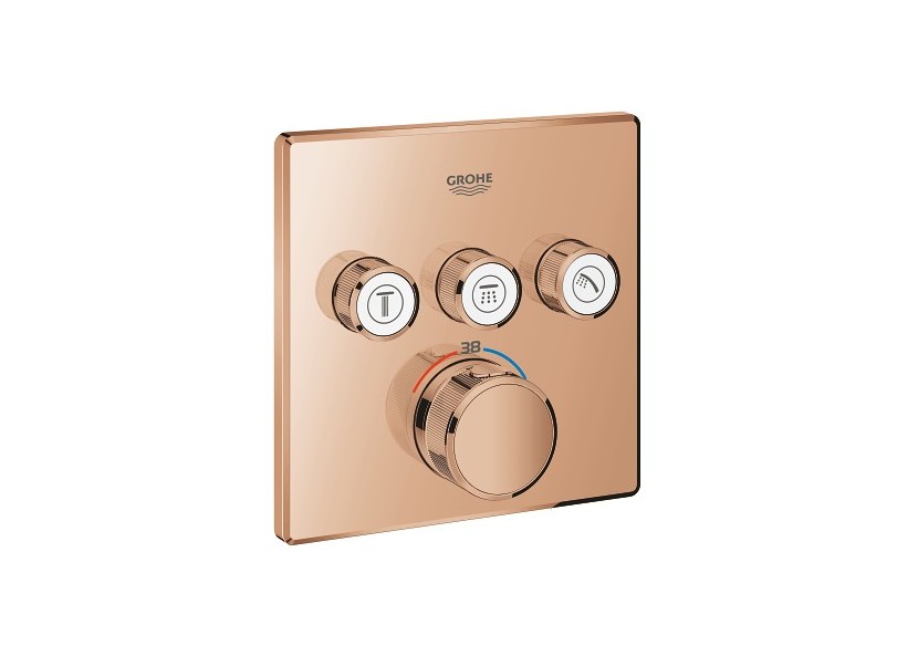 Grohtherm smartcontrol façade avec mitigeur thermostatique encastré 3 sorties Warm Sunset - 29126DA0 - Grohe