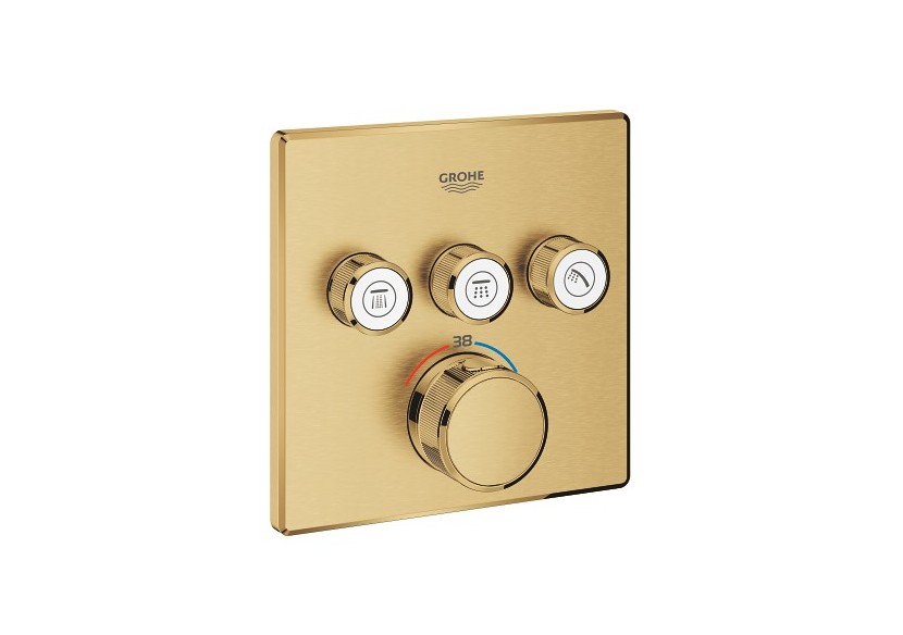 Grohtherm smartcontrol façade avec mitigeur thermostatique encastré 3 sorties Cool Sunrise brossé - 29126GN0 - Grohe