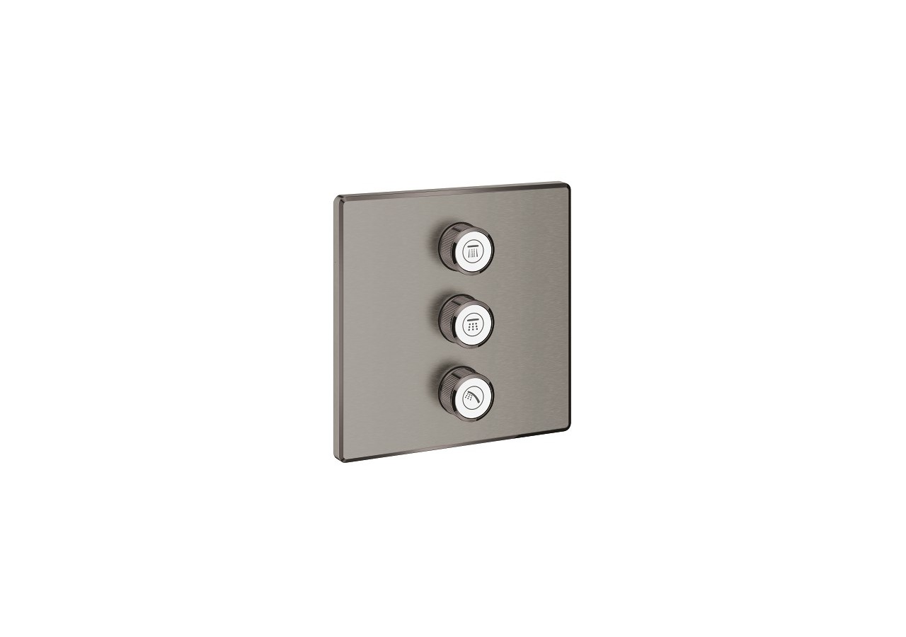 Grohtherm smartcontrol panneau de contrôle 3 sorties Hard Graphite brossé - 29127AL0 - Grohe
