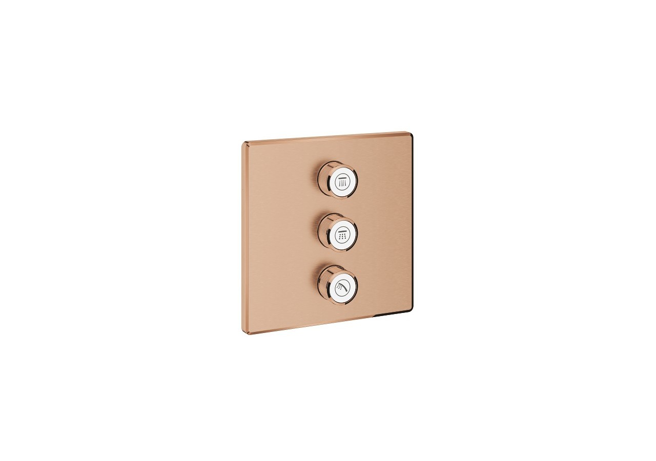 Grohtherm smartcontrol panneau de contrôle 3 sorties Warm Sunset brossé - 29127DL0 - Grohe