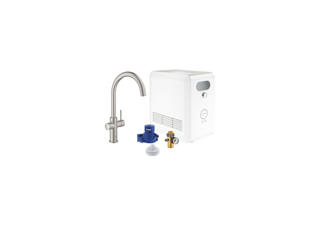 Grohe blue professionnel kit avec mitigeur bec c Supersteel - 31323DC2 - Grohe