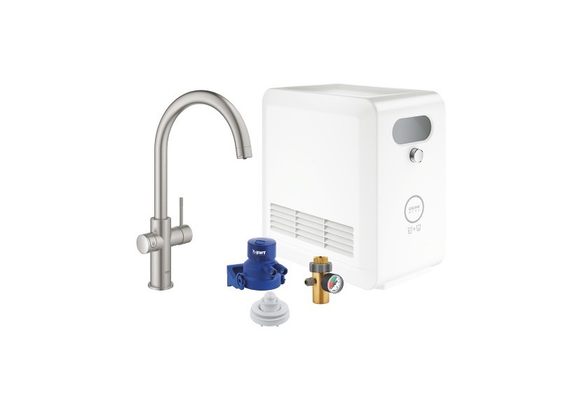 Grohe blue professionnel kit avec mitigeur bec c Supersteel - 31323DC2 - Grohe