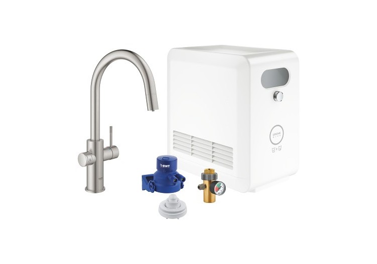 Grohe blue professionnel kit avec un mitigeur bec c Supersteel - 31325DC2 - Grohe