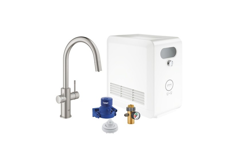 Grohe blue professionnel kit avec un mitigeur bec c Supersteel - 31325DC2 - Grohe
