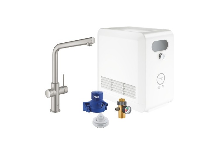 Grohe blue professionnel kit avec mitigeur bec l Supersteel - 31347DC3 - Grohe