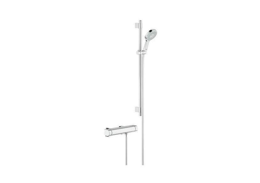 Grohtherm 2000 mitigeur thermostatique douche 1/2″ avec ensemble de douche Chromé - 34482001 - Grohe