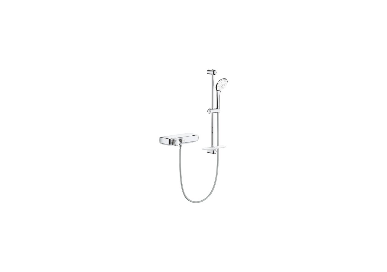 Grohtherm smartcontrol mitigeur thermostatique douche 1/2″ avec ensemble de douche Chromé - 34720000 - Grohe