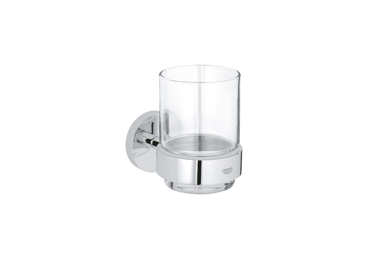 Essentials verre en cristal avec support Chromé - 40447001 - Grohe