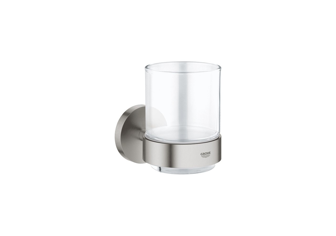 Essentials verre en cristal avec support Supersteel - 40447DC1 - Grohe