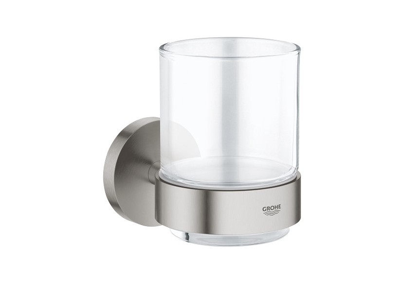 Essentials verre en cristal avec support Supersteel - 40447DC1 - Grohe