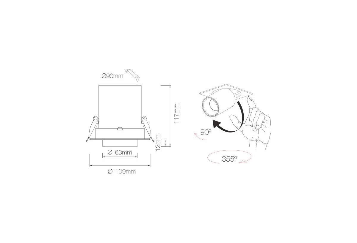 Projecteur LED OXO C 12W switch - Beneito Faure