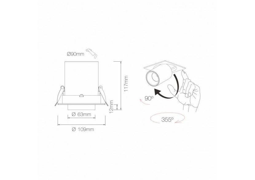 Projecteur LED OXO C 12W switch - Beneito Faure Projecteur LED OXO C 12W switch - Beneito Faure