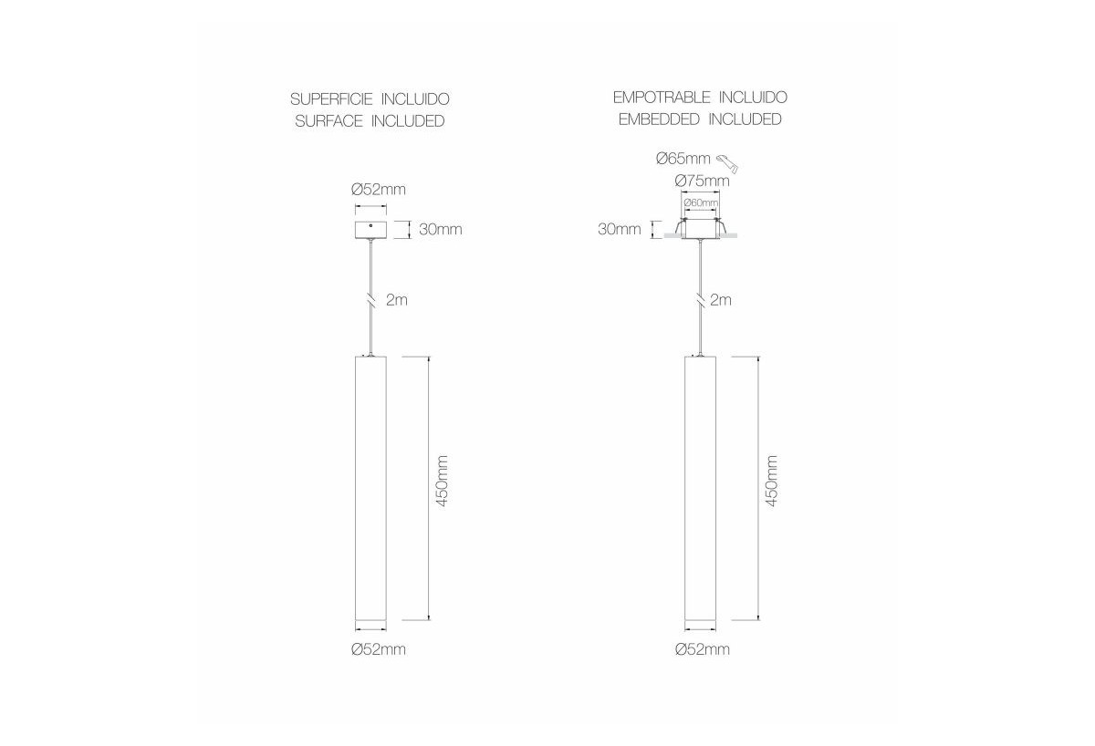 Lumière décorative LED ATMOS 45 10W Switch - Beneito Faure